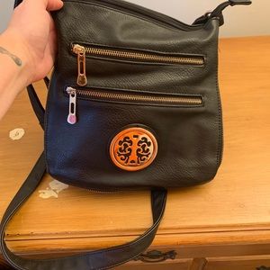 Tree of life black crossbody bag